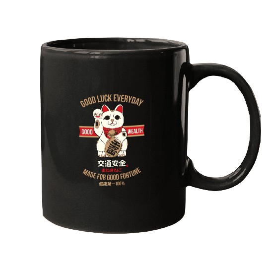 Maneki-neko (Lucky Cat) Mugs