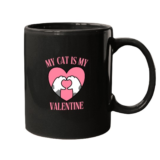 My Cat Is My Valentine Mugs