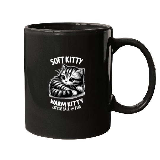 Soft Kitty (dark) Mugs
