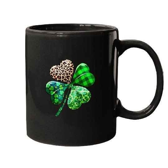 St. Patrick's Day Shamrock Irish Leopard Mugs