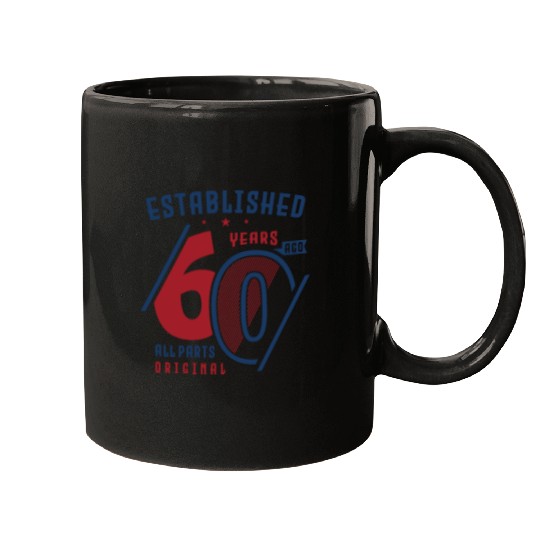Established 60 Years Birthday Gift Mugs