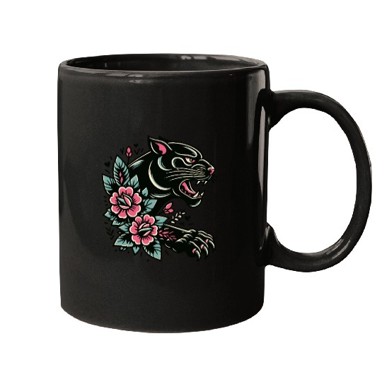 Black Panther Flash Tattoo Mugs