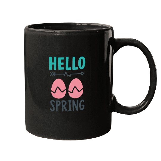 Hello Spring - Spring Design with Easter Eggs Mugs