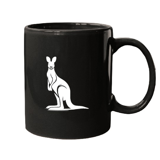 Marsupials Of The Wild Kangaroo Silhouette Mugs