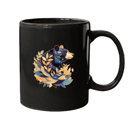Abstract Bear Nature Fusion Mugs