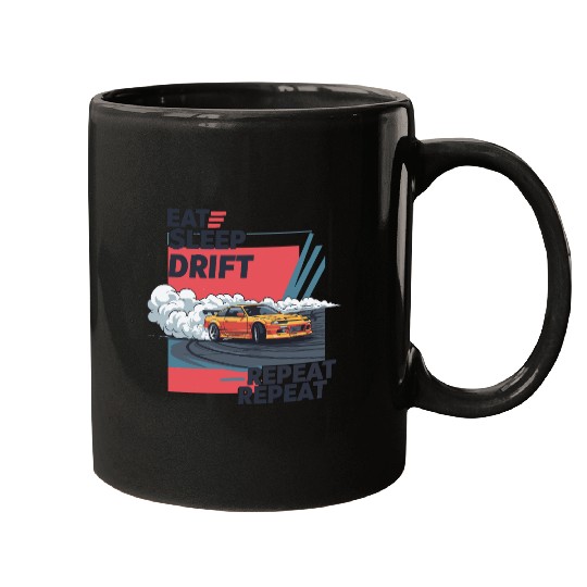 Eat Sleep Drift Repeat Mugs – Neon JDM Car Raci