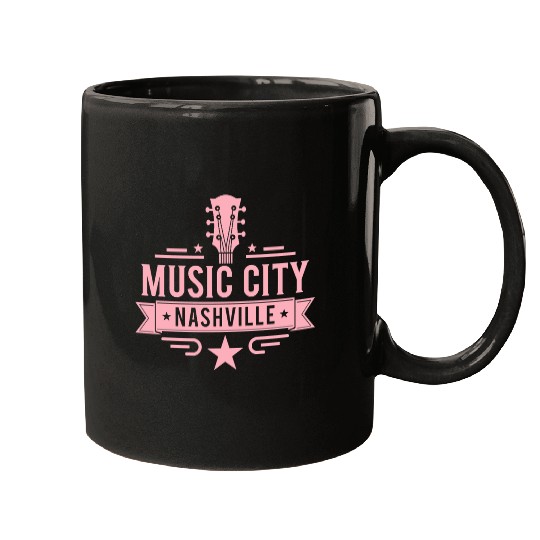 Music City Nashville Guitar Tennessee Mugs