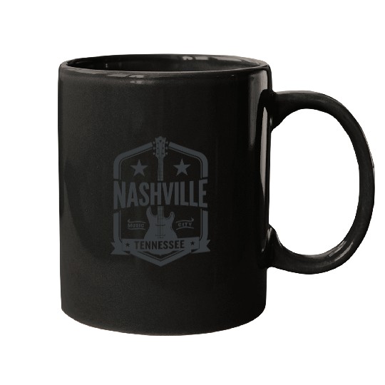 Nashville Music City Guitar Tennessee Mugs