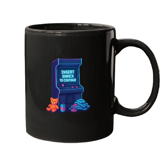 Insert Snack to Continue Gamer Dad Neon Chaos Mugs