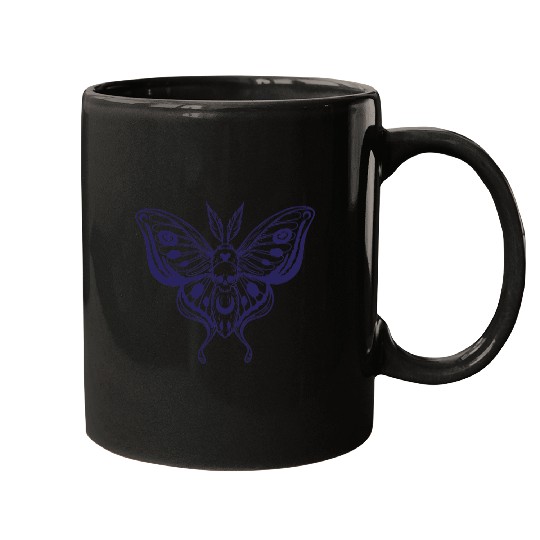 Dark Moth with Skull – Gothic Mystical Art Mugs