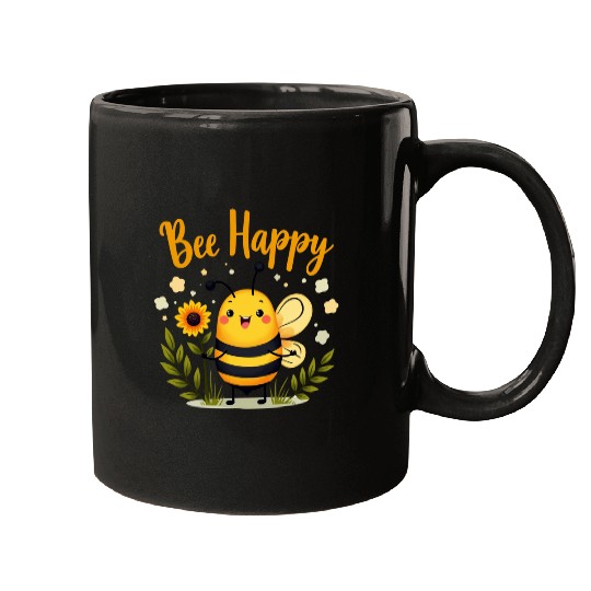 Happy Beekeeping Bee with Sunflower Joy Mugs