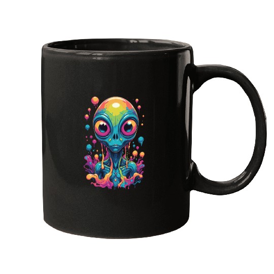 psychedelic alien portrait Mugs