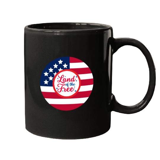 American Flag Design with Patriotic Quote Mugs
