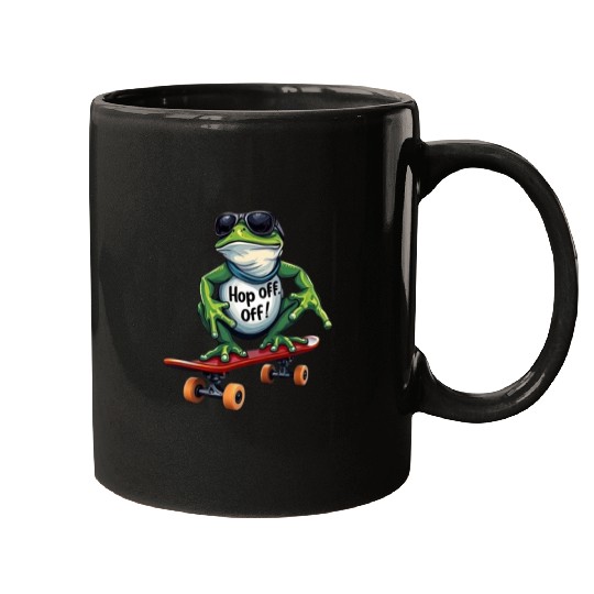 Skater Frog with Attitude Mugs