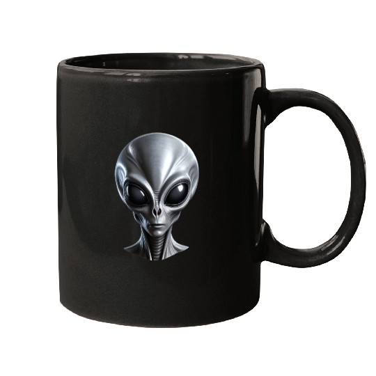 Real Grey Alien with a big head Mugs