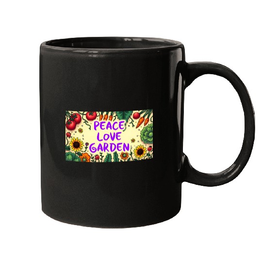 Peace, Love, Garden Mugs