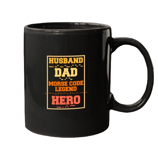 Husband Dad Morse Code Legend Mugs