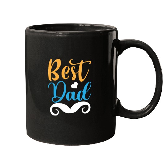 Best Dad Bold Typography Mugs
