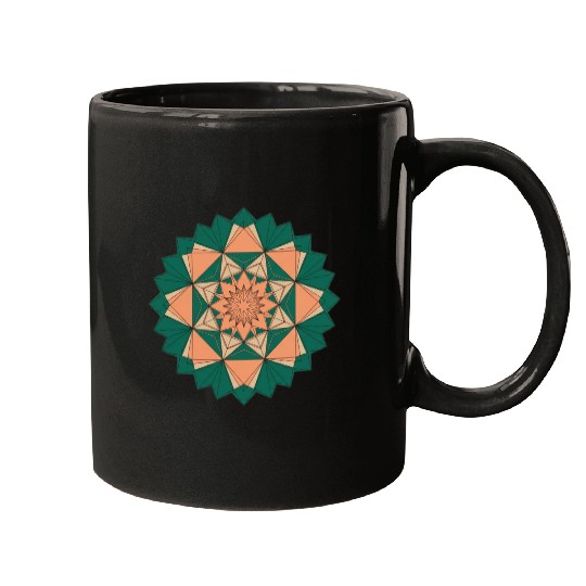 Abstract Starburst Mandala Mugs
