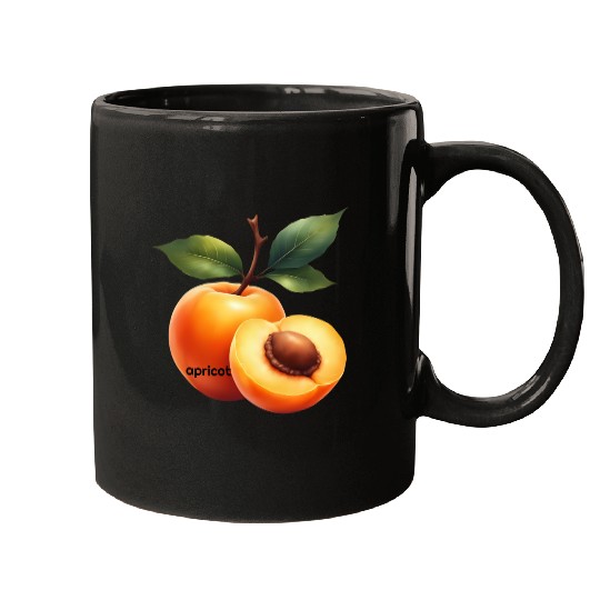 Apricot branch with green leaves Mugs