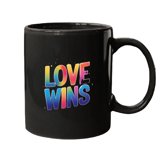 Love Wins Rainbow Script Mugs – Pride Month Mugs