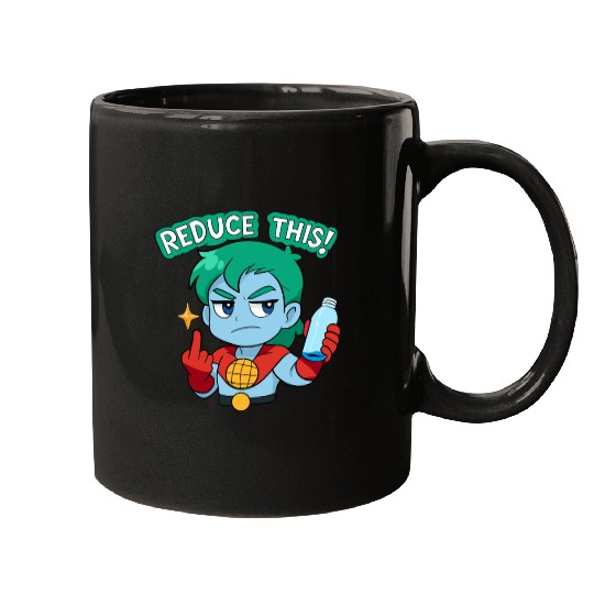 Chibi Style Captain Planet Reduce This!Design Mugs