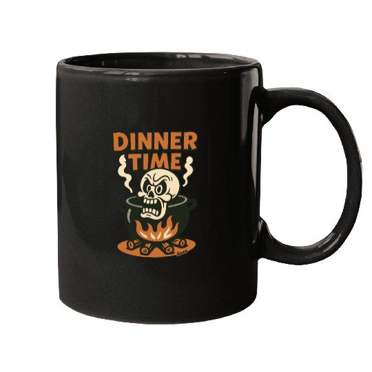 Dinner Time – Angry Skull in a Pot Mugs