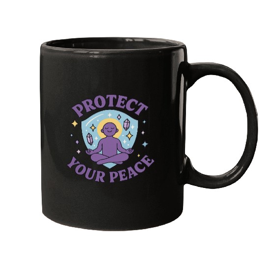Protect Your Peace Meditation Zen Spiritual M Mugs