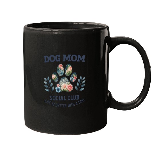 Floral Dog Mom Dog Lover Mom Mugs