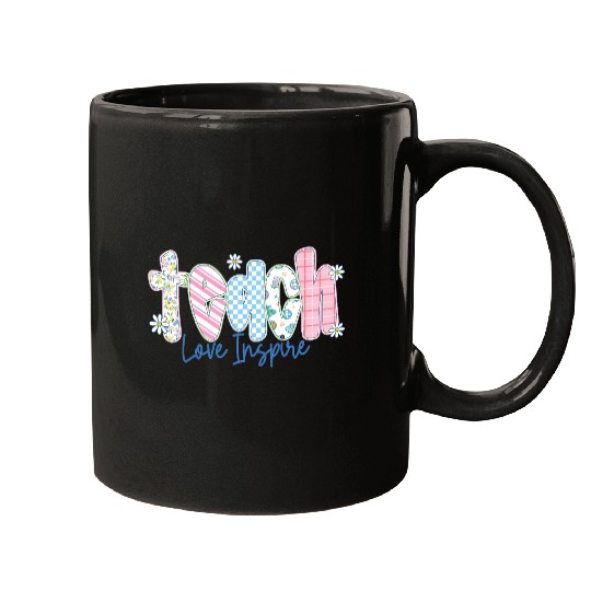Preppy Teacher Teach Love Inspire Mugs