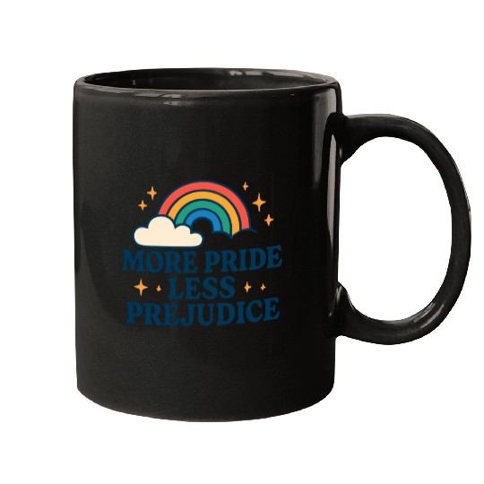 More Pride Less Prejudice Rainbow Pride Month LGBT Mugs