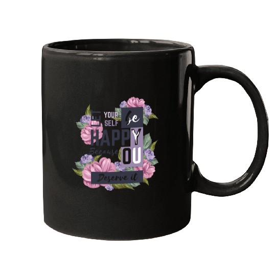 beautiful positive message with flowers Mugs