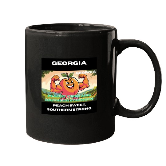 Georgia Peach State Art Mugs