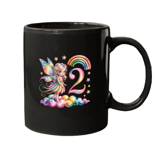 Magical Rainbow Fairy Elf 2nd Birthday Girl Mugs