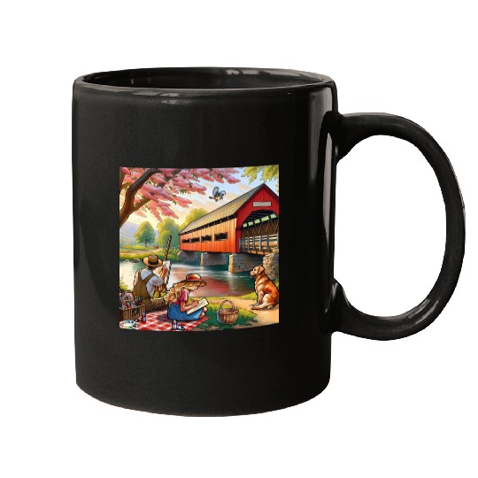 Rustic Countryside Painting Scene Mugs