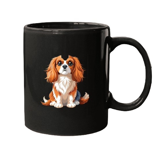 Adorable Cavalier King Charles Illustration Mugs