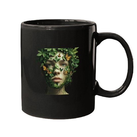 Nature-Inspired Human Face Design Mugs