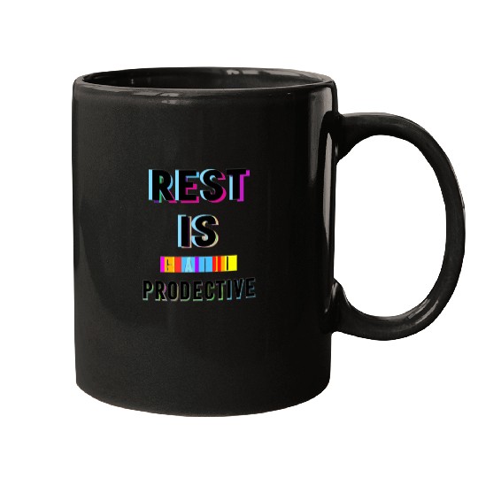 Rest is Creative and Colorful Typography Mugs