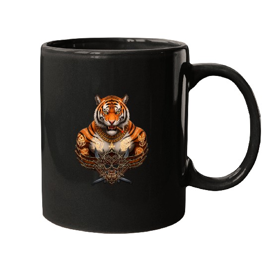 Fierce Tiger Warrior Design Mugs