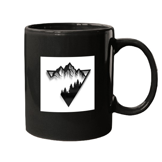 Mountain Skyline with Forest Silhouette Mugs