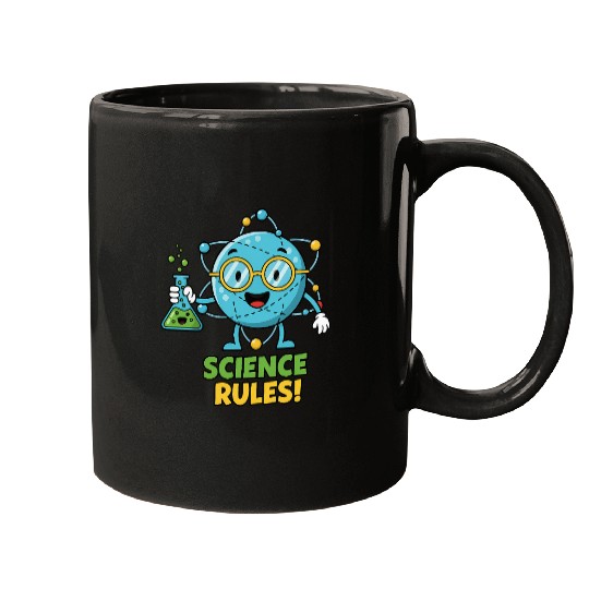 Cute Science Rocket Character Mugs