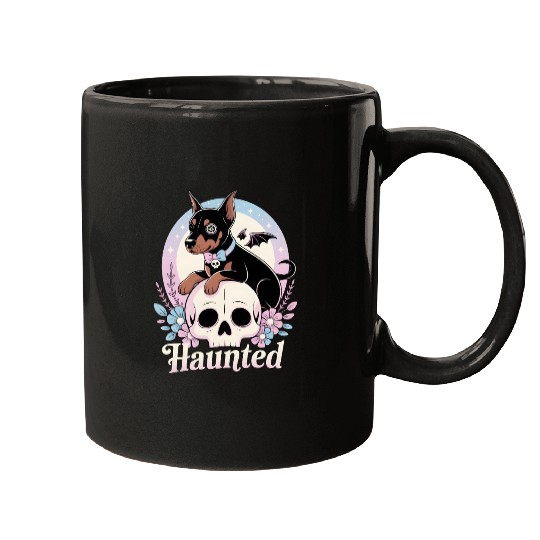 Haunted Doberman Puppy – Spooky Cute Gothic Dog Mugs