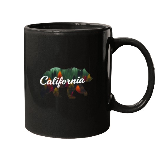 California Bear Forest Scene Mugs