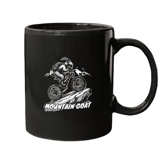 Mountain Goat on Bike Mugs