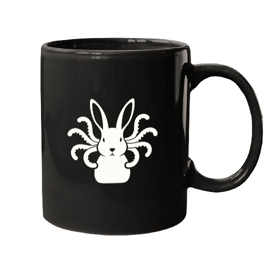 Octopus Bunny │Surreal White Cryptid Animal Mashup Mugs
