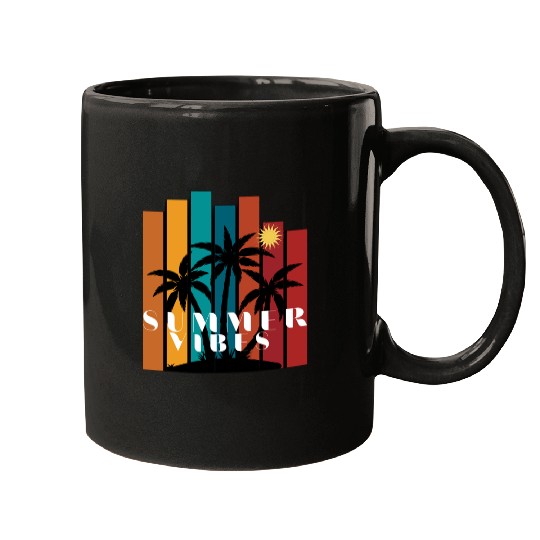 Tropical Sunset Summer Vibes Design Mugs