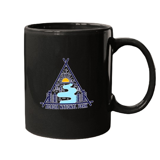 Acadia National Park Camping Scene Mugs