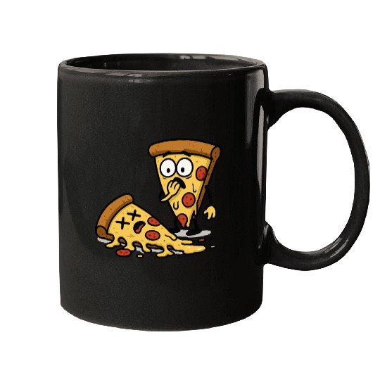 Pizza Slice Cartoon Expression Mugs