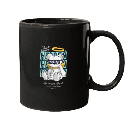 Angel Bear with Sunglasses and Halo Mugs