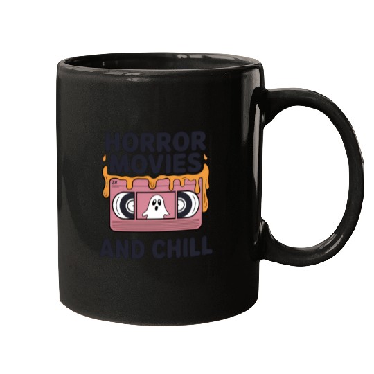 Spooky Ghost VHS Tape Chill Design Mugs